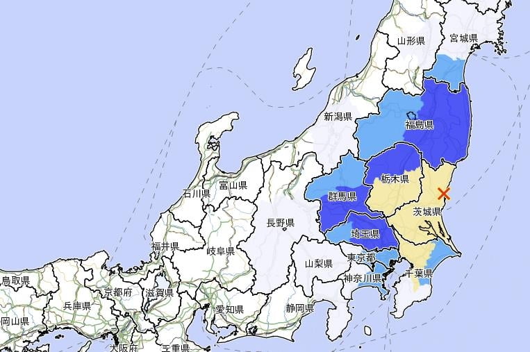 일본 이바라키현 규모 5.0 지진…도쿄 중심부서도 감지