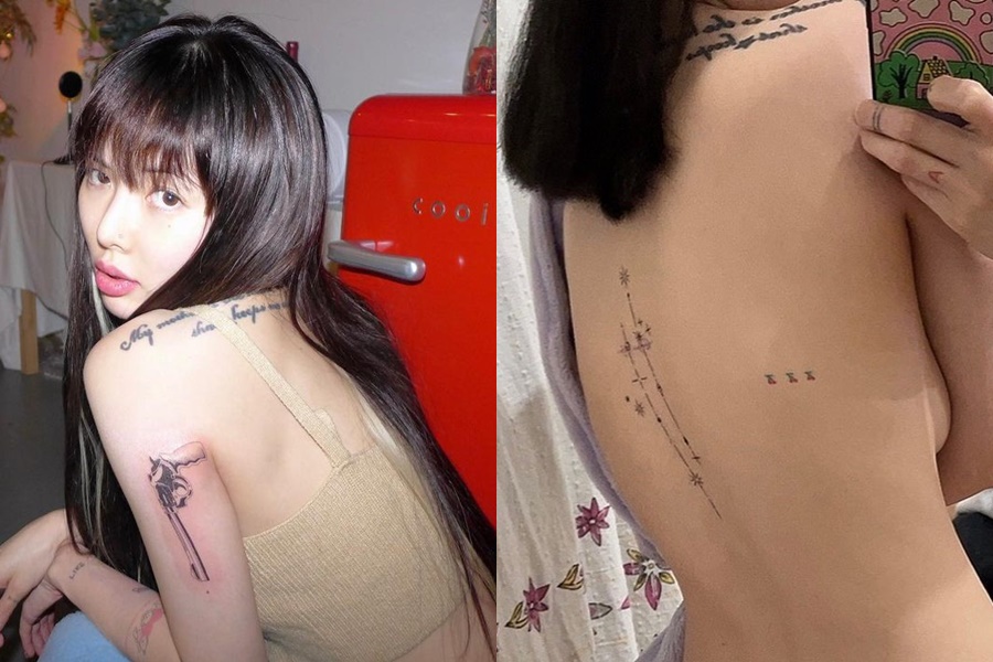 현아, 이렇게 다 벗어도 되나…화끈하게 보여준 섹시한 문신 : 네이트 연예